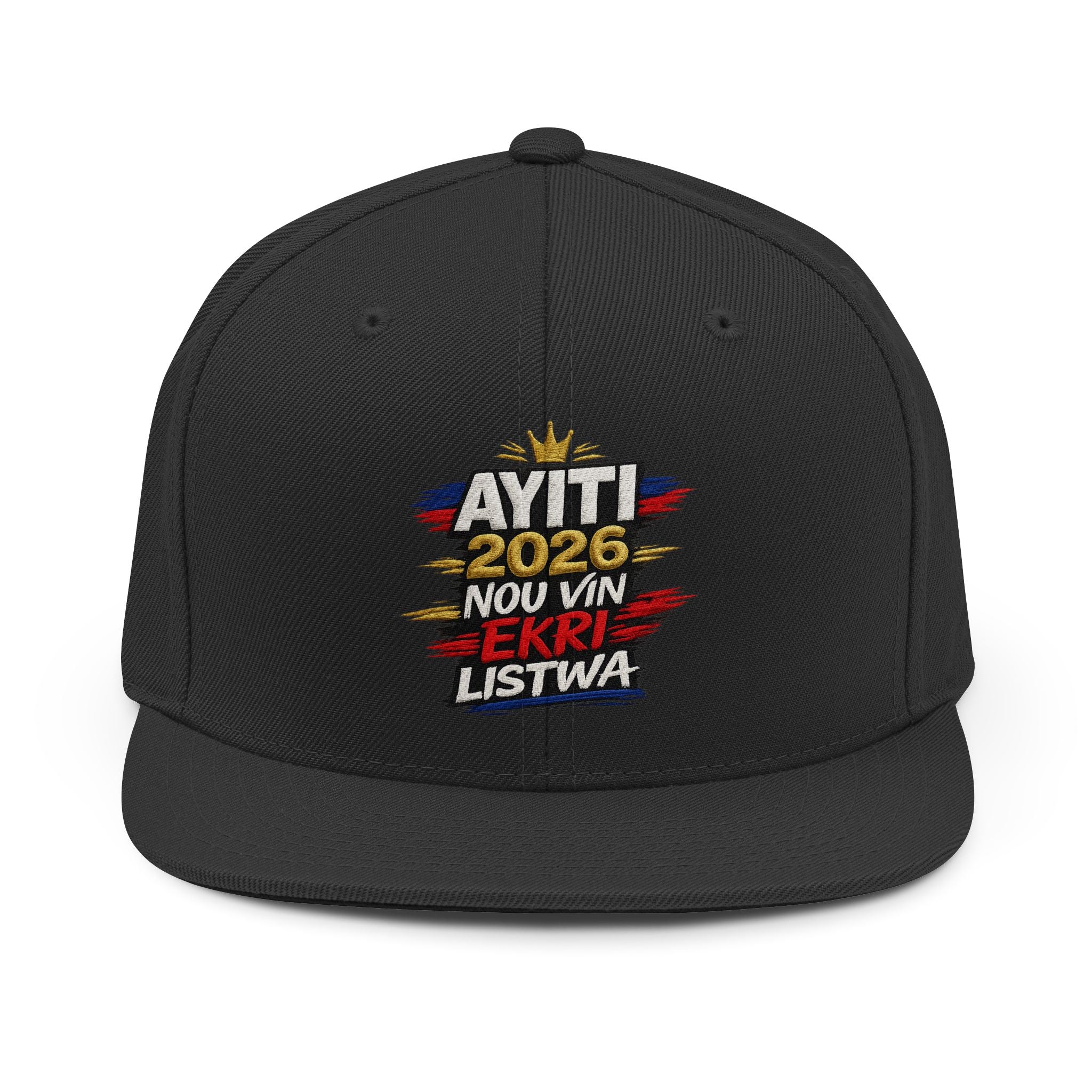 Snapback Hat — "Nou Vin Ekri Listwa" Haitian Pride Embroidered Cap — Limited Edition